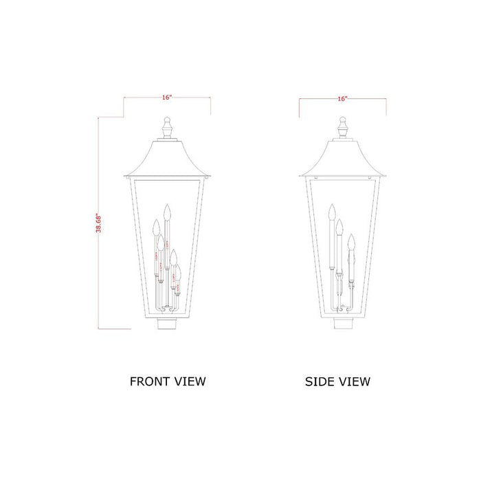 Z-Lite Gannon Outdoor Post Mount Fixture Black 5 Light 5008PHXXLS-BK | theLightShop