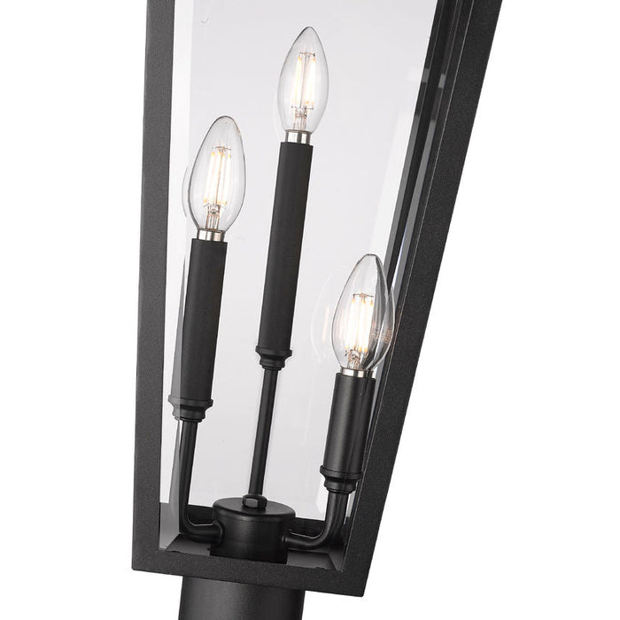Z-Lite Gannon Outdoor Post Mounted Fixture Black 3 Light 5008PHBR-5009P120-BK | theLightShop