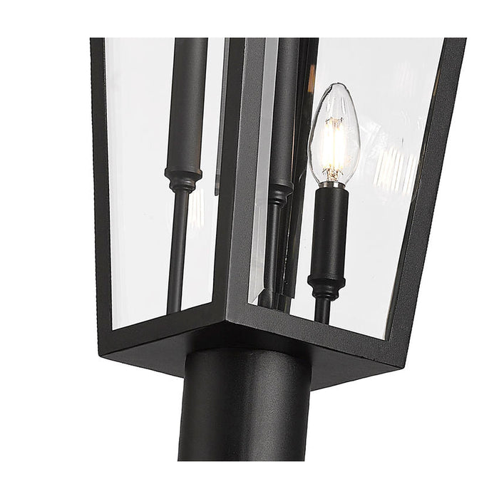 Z-Lite Gannon Outdoor Post Mounted Fixture Black 3 Light 5008PHBR-5009P96-BK | theLightShop