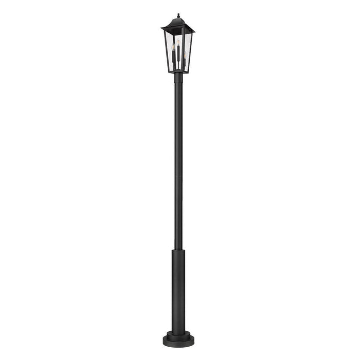 Z-Lite Gannon Outdoor Post Mounted Fixture Black 3 Light 5008PHBR-5010P-BK | theLightShop
