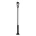 Z-Lite Gannon Outdoor Post Mounted Fixture Black 3 Light 5008PHBR-5010P-BK | theLightShop
