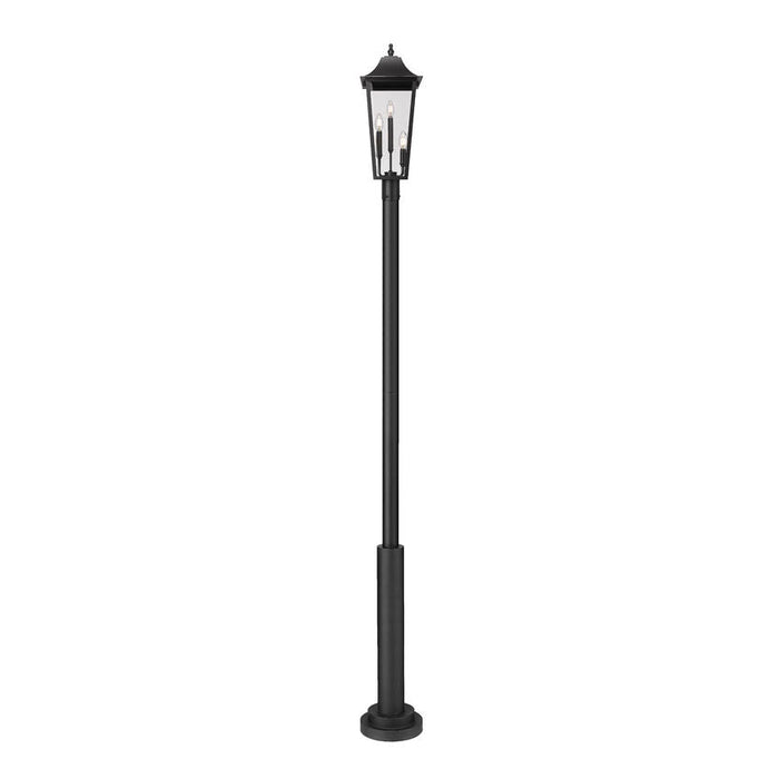 Z-Lite Gannon Outdoor Post Mounted Fixture Black 3 Light 5008PHBR-5010P-BK | theLightShop