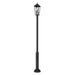 Z-Lite Gannon Outdoor Post Mounted Fixture Black 3 Light 5008PHBR-5010P-BK | theLightShop