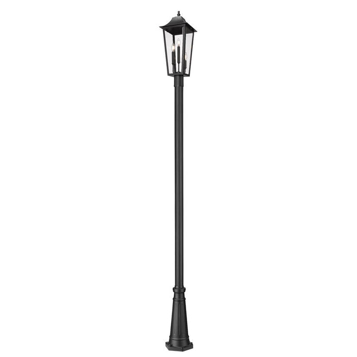 Z-Lite Gannon Outdoor Post Mounted Fixture Black 3 Light 5008PHBR-5011P-BK | theLightShop