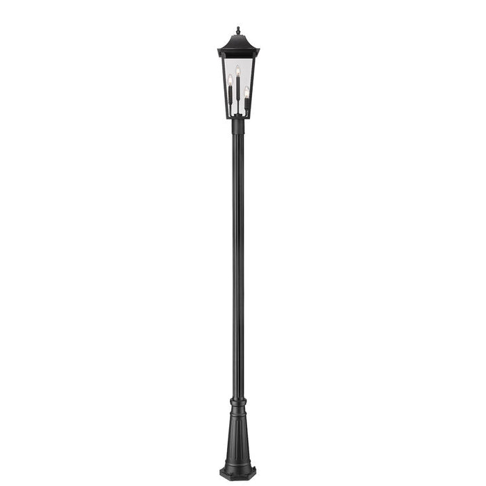 Z-Lite Gannon Outdoor Post Mounted Fixture Black 3 Light 5008PHBR-5011P-BK | theLightShop