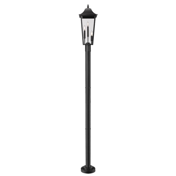 Z-Lite Gannon Outdoor Post Mounted Fixture Black 3 Light 5008PHBR-5012P-BK | theLightShop