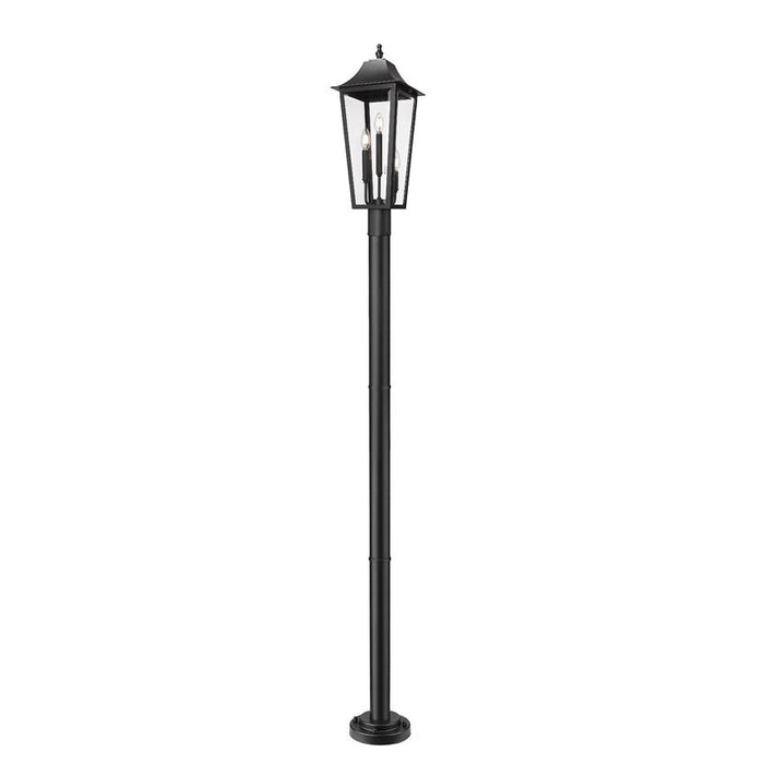 Z-Lite Gannon Outdoor Post Mounted Fixture Black 3 Light 5008PHBR-5012P-BK | theLightShop