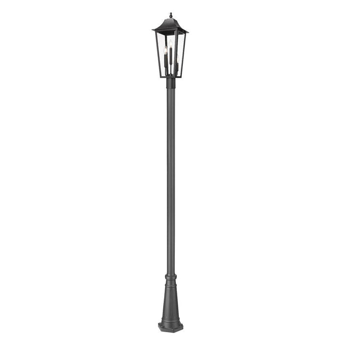 Z-Lite Gannon Outdoor Post Mounted Fixture Black 3 Light 5008PHBR-519P-BK | theLightShop