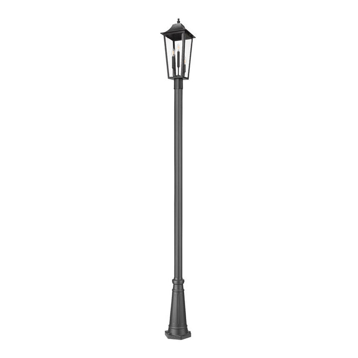 Z-Lite Gannon Outdoor Post Mounted Fixture Black 3 Light 5008PHBR-519P-BK | theLightShop
