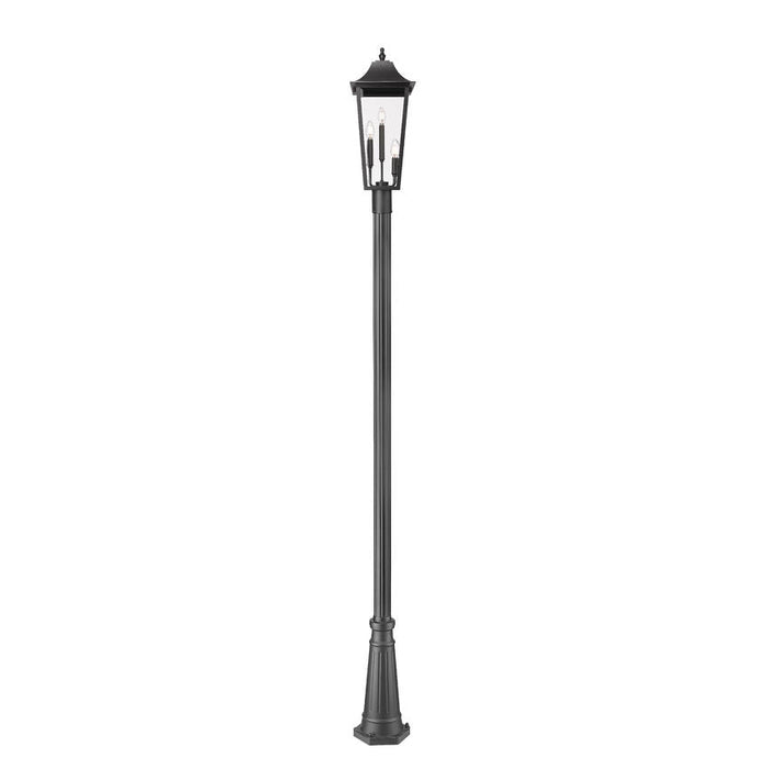 Z-Lite Gannon Outdoor Post Mounted Fixture Black 3 Light 5008PHBR-519P-BK | theLightShop