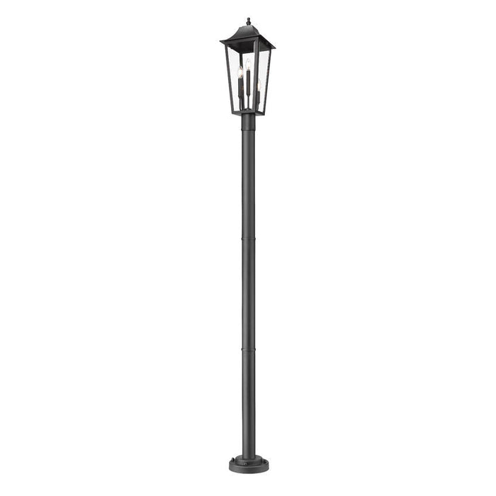 Z-Lite Gannon Outdoor Post Mounted Fixture Black 3 Light 5008PHBR-567P-BK | theLightShop