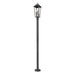 Z-Lite Gannon Outdoor Post Mounted Fixture Black 3 Light 5008PHBR-567P-BK | theLightShop
