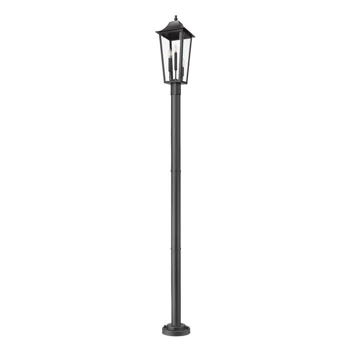 Z-Lite Gannon Outdoor Post Mounted Fixture Black 3 Light 5008PHBR-567P-BK | theLightShop