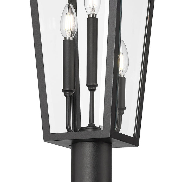Z-Lite Gannon Outdoor Post Mounted Fixture Black 3 Light 5008PHBR-567P-BK | theLightShop