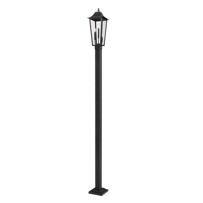 Z-Lite Gannon Outdoor Post Mounted Fixture Black 3 Light 5008PHBS-536P-BK | theLightShop