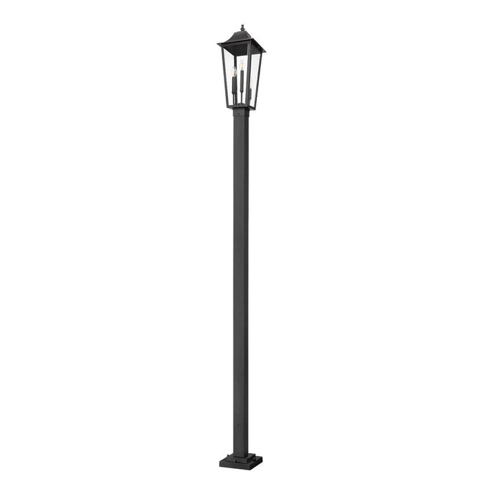 Z-Lite Gannon Outdoor Post Mounted Fixture Black 3 Light 5008PHBS-536P-BK | theLightShop