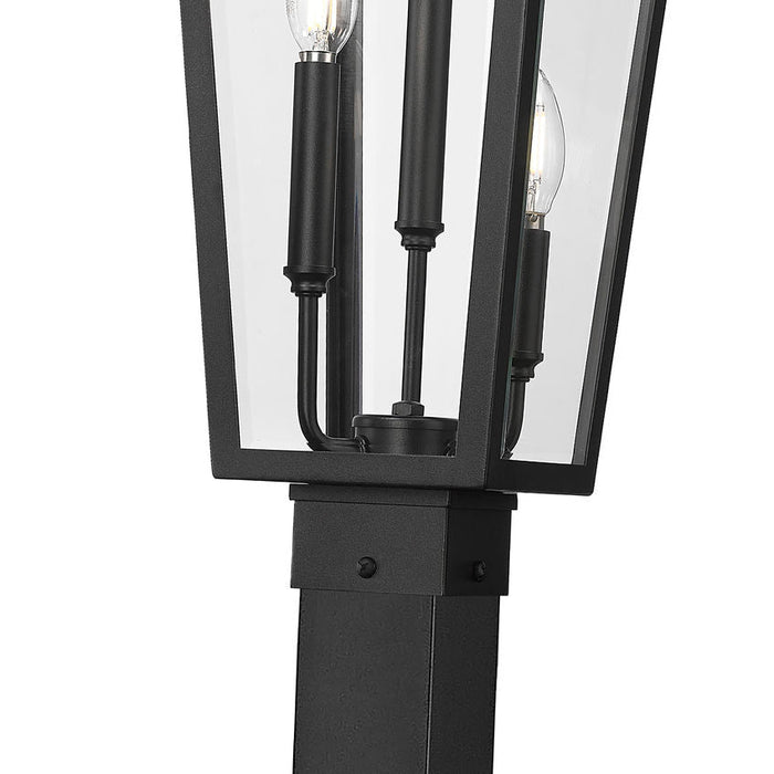 Z-Lite Gannon Outdoor Post Mounted Fixture Black 3 Light 5008PHBS-536P-BK | theLightShop