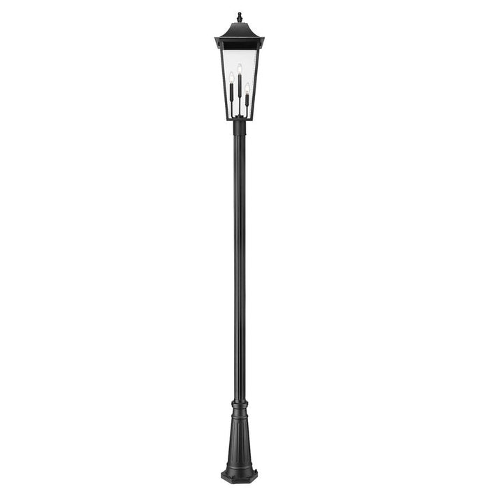 Z-Lite Gannon Outdoor Post Mounted Fixture Black 3 Light 5008PHXLR-5011P-BK | theLightShop