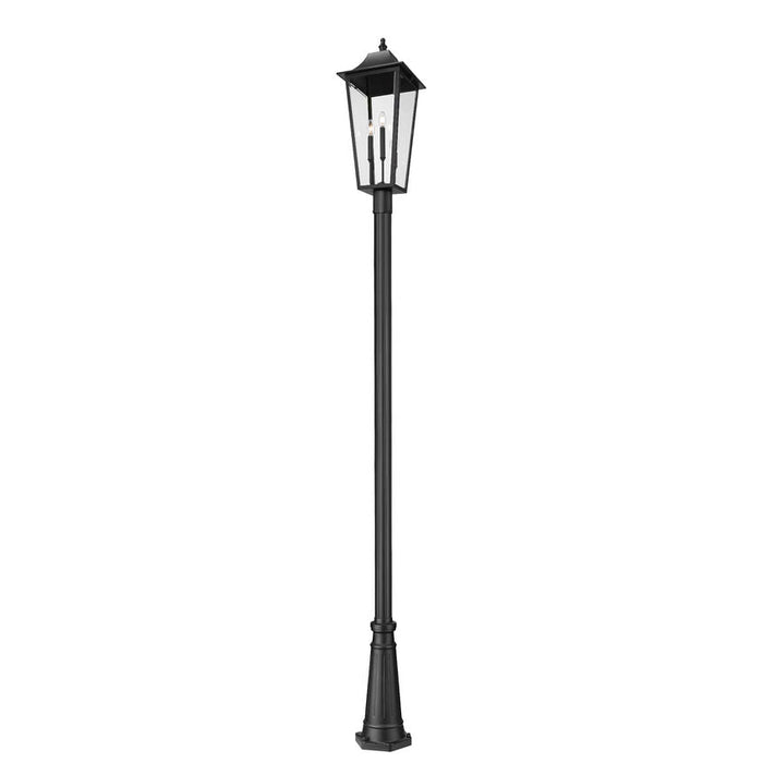Z-Lite Gannon Outdoor Post Mounted Fixture Black 3 Light 5008PHXLR-5011P-BK | theLightShop