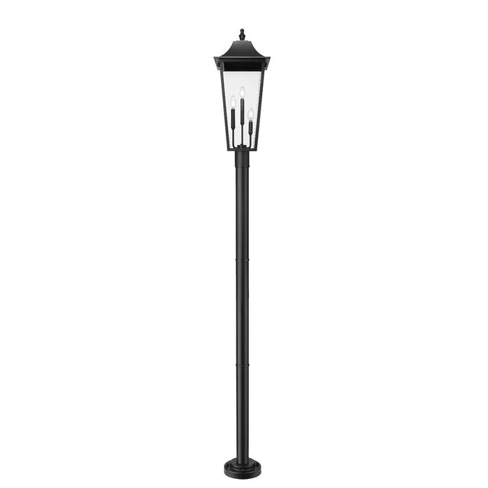 Z-Lite Gannon Outdoor Post Mounted Fixture Black 3 Light 5008PHXLR-5012P-BK | theLightShop