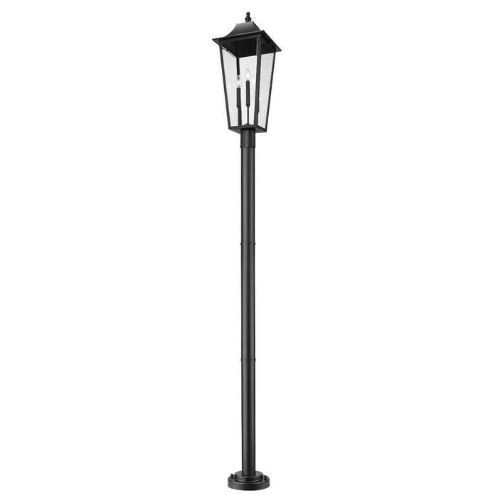 Z-Lite Gannon Outdoor Post Mounted Fixture Black 3 Light 5008PHXLR-5012P-BK | theLightShop