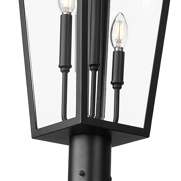 Z-Lite Gannon Outdoor Post Mounted Fixture Black 3 Light 5008PHXLR-5012P-BK | theLightShop