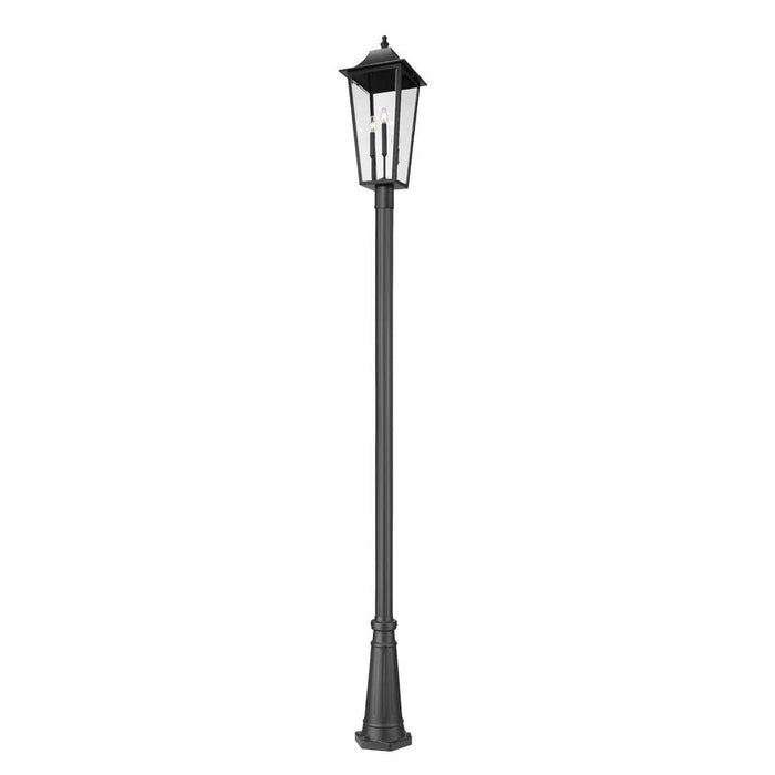 Z-Lite Gannon Outdoor Post Mounted Fixture Black 3 Light 5008PHXLR-519P-BK | theLightShop