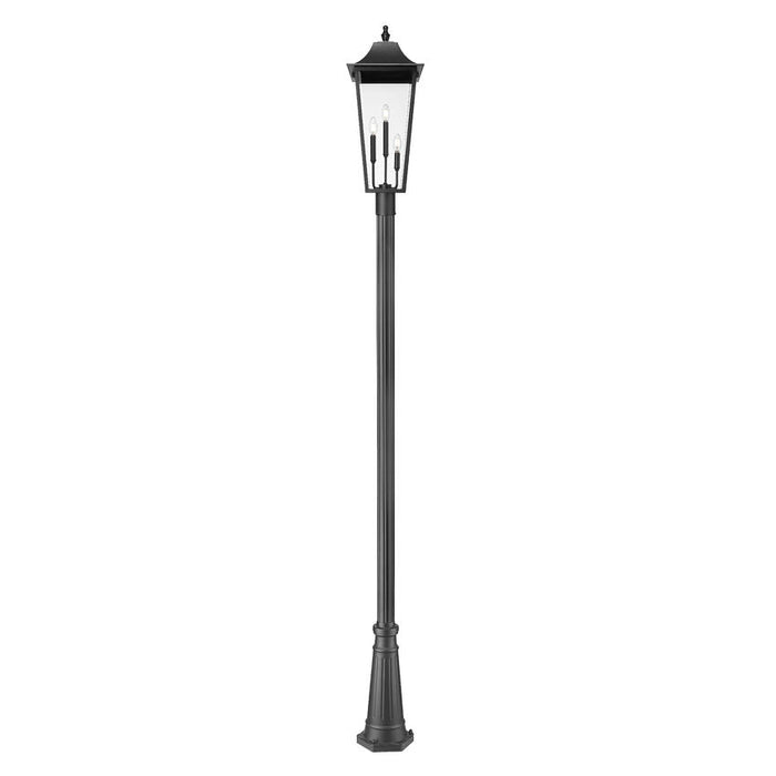 Z-Lite Gannon Outdoor Post Mounted Fixture Black 3 Light 5008PHXLR-519P-BK | theLightShop