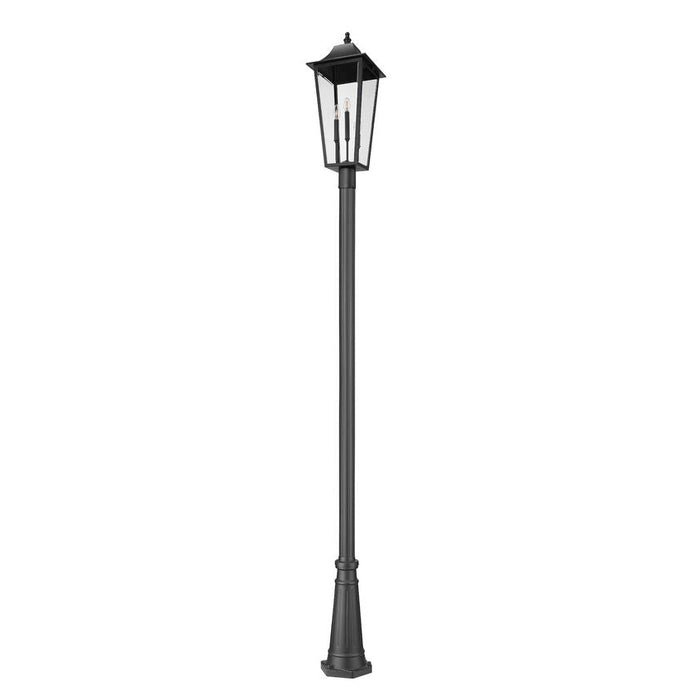 Z-Lite Gannon Outdoor Post Mounted Fixture Black 3 Light 5008PHXLR-519P-BK | theLightShop