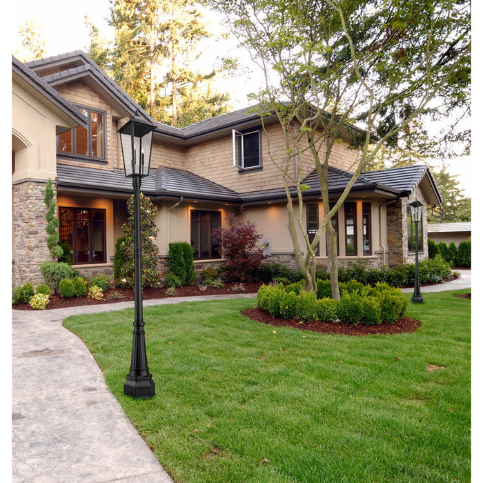 Z-Lite Gannon Outdoor Post Mounted Fixture Black 3 Light 5008PHXLR-564P-BK | theLightShop