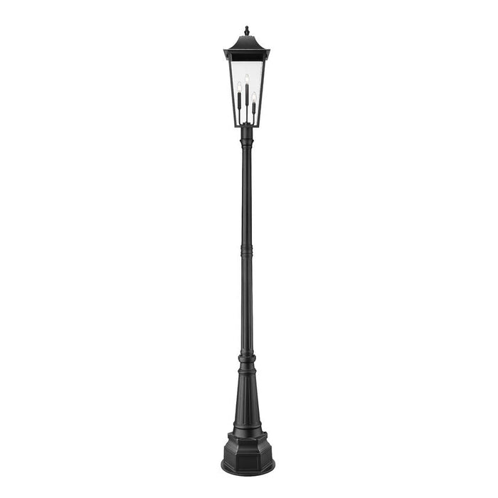 Z-Lite Gannon Outdoor Post Mounted Fixture Black 3 Light 5008PHXLR-564P-BK | theLightShop