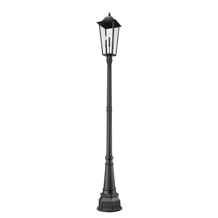 Z-Lite Gannon Outdoor Post Mounted Fixture Black 3 Light 5008PHXLR-564P-BK | theLightShop
