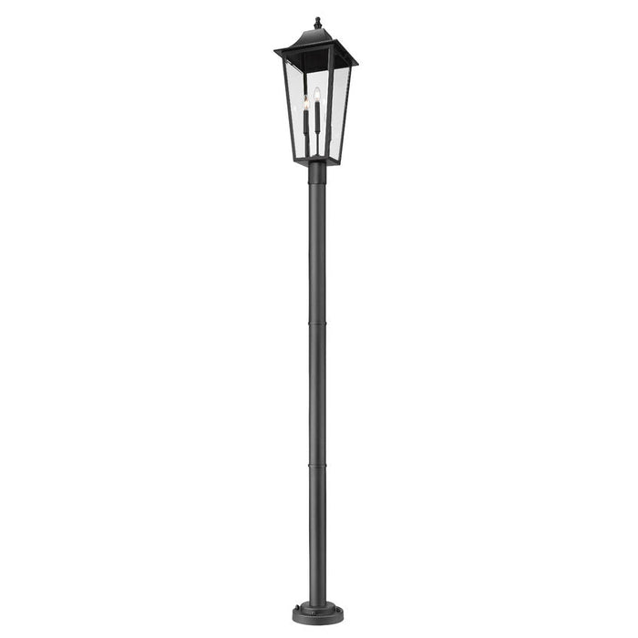 Z-Lite Gannon Outdoor Post Mounted Fixture Black 3 Light 5008PHXLR-567P-BK | theLightShop