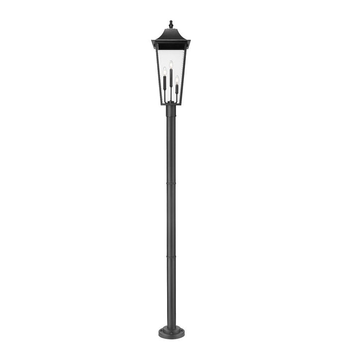 Z-Lite Gannon Outdoor Post Mounted Fixture Black 3 Light 5008PHXLR-567P-BK | theLightShop