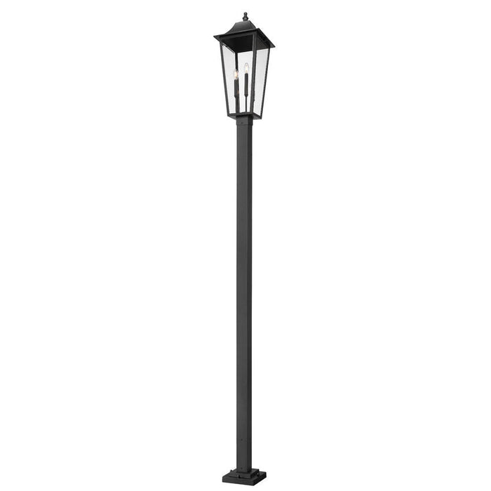 Z-Lite Gannon Outdoor Post Mounted Fixture Black 3 Light 5008PHXLS-536P-BK | theLightShop