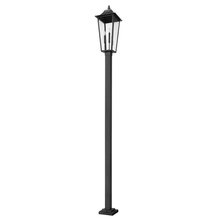 Z-Lite Gannon Outdoor Post Mounted Fixture Black 3 Light 5008PHXLS-536P-BK | theLightShop