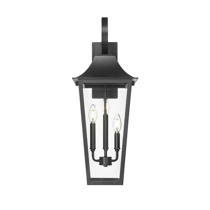 Z-Lite Gannon Outdoor Wall Sconce Black 3 Light 5008B-BK | theLightShop