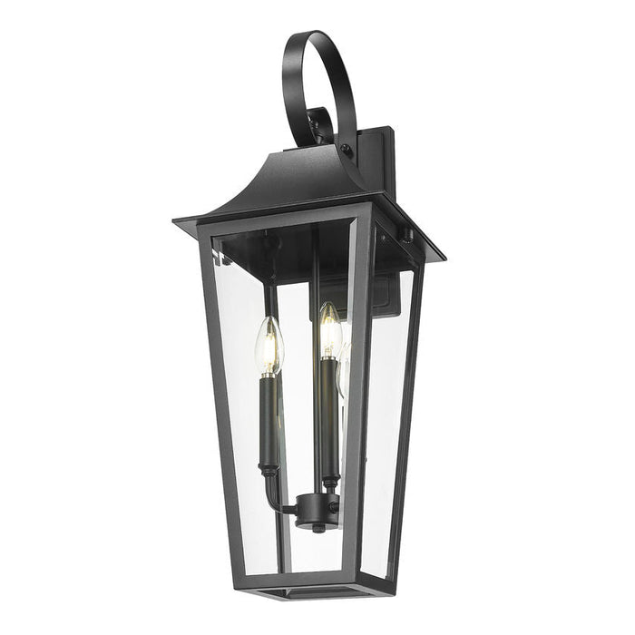 Z-Lite Gannon Outdoor Wall Sconce Black 3 Light 5008B-BK | theLightShop
