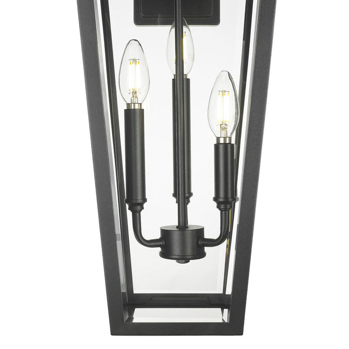 Z-Lite Gannon Outdoor Wall Sconce Black 3 Light 5008B-BK | theLightShop
