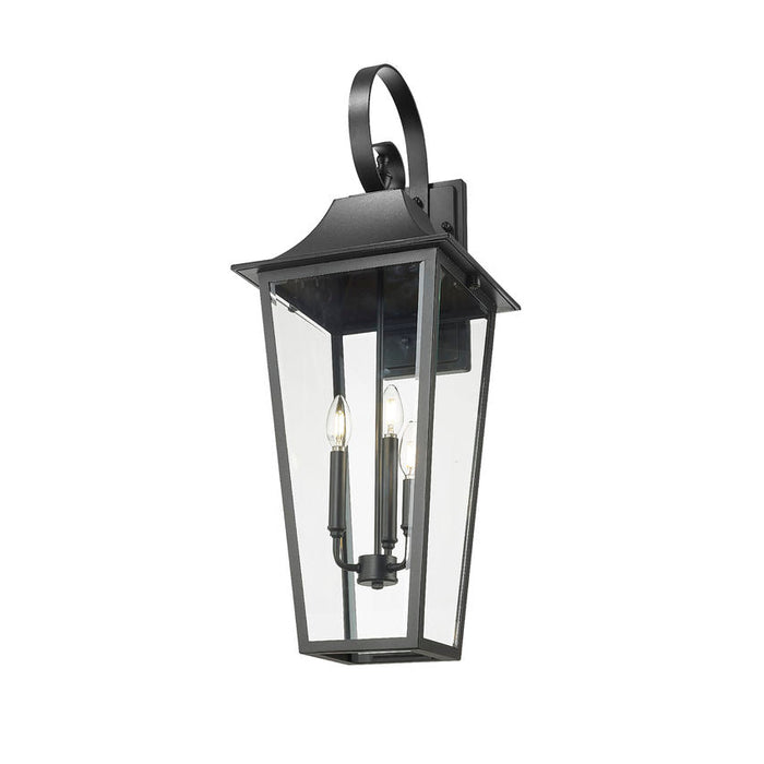 Z-Lite Gannon Outdoor Wall Sconce Black 3 Light 5008XL-BK | theLightShop
