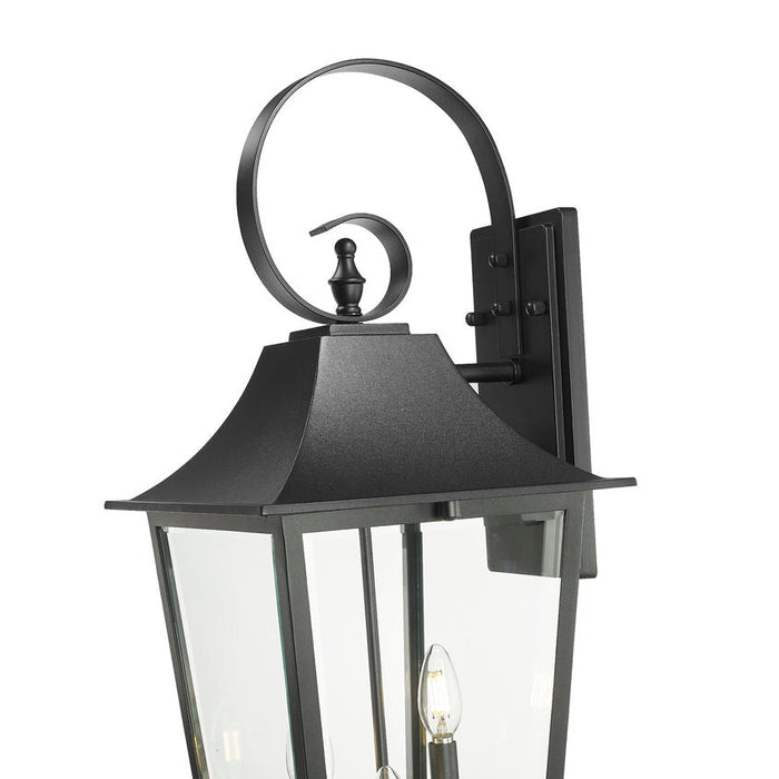 Z-Lite Gannon Outdoor Wall Sconce Black 3 Light 5008XL-BK | theLightShop