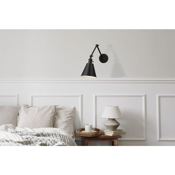 Z-Lite Gayson Swing-Arm Wall Lamp Matte Black 1 Light 349S-MB | theLightShop