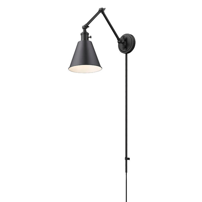 Z-Lite Gayson Swing-Arm Wall Lamp Matte Black 1 Light 349S-MB | theLightShop