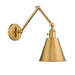 Z-Lite Gayson Swing-Arm Wall Lamp Rubbed Brass 1 Light 349S-RB | theLightShop