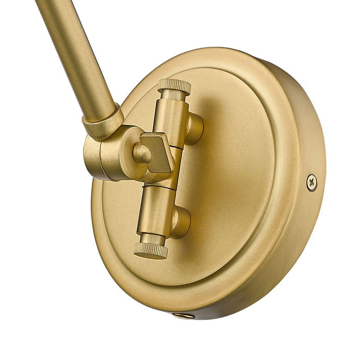 Z-Lite Gayson Swing-Arm Wall Lamp Rubbed Brass 1 Light 349S-RB | theLightShop