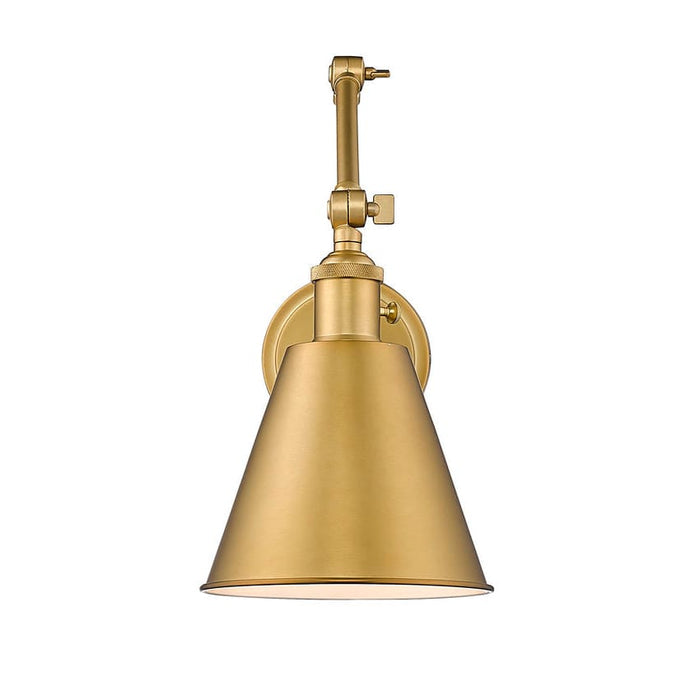 Z-Lite Gayson Swing-Arm Wall Lamp Rubbed Brass 1 Light 349S-RB | theLightShop