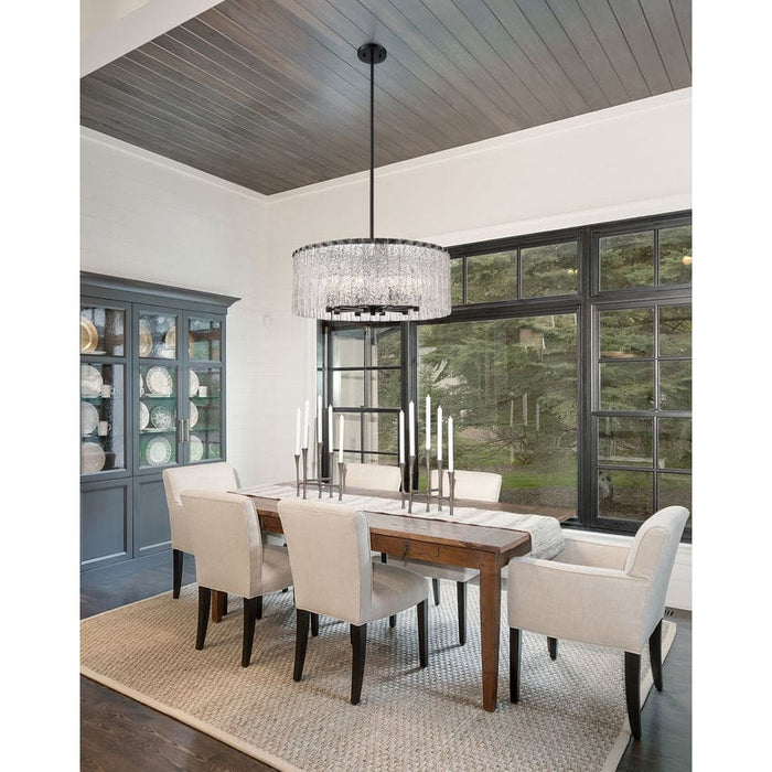 Z-Lite Glacier Matte Black 10 Light Pendant 1943P26-MB | theLightShop