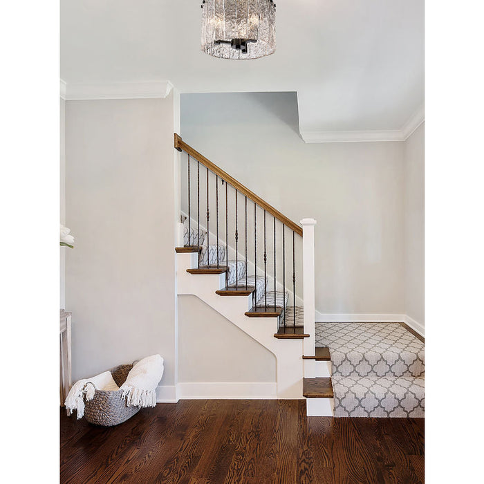 Z-Lite Glacier Matte Black 3 Light Flushmount 1943F12-MB | theLightShop