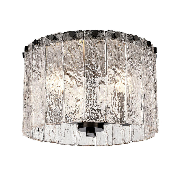 Z-Lite Glacier Matte Black 3 Light Flushmount 1943F12-MB | theLightShop