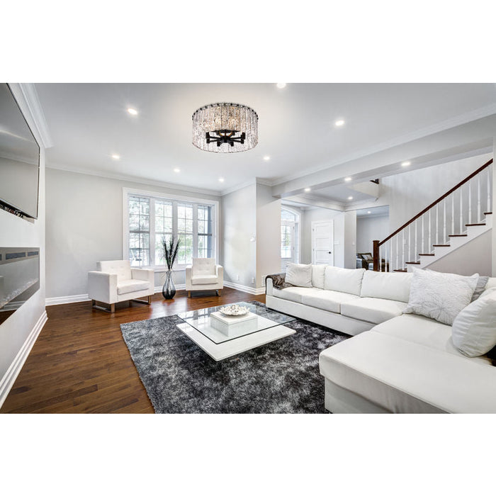 Z-Lite Glacier Matte Black 8 Light Flushmount 1943F20-MB | theLightShop